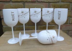 Moet & Chandon Champagne Ice Imperial Acrylic Glasses x 6 Limited Edition In Box