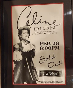 Celine Dion Poster - 1994 Colour of My Love Tour - Sold Out - Town Hall NYC OOAK - Picture 1 of 14