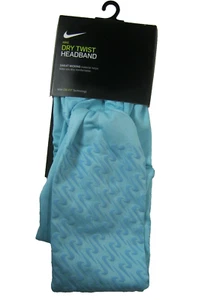 NIKE Wide Dry Twist Dri-Fit Head Tie Men's Women's Headband OSFM Aqua Blue $18 - Picture 1 of 3