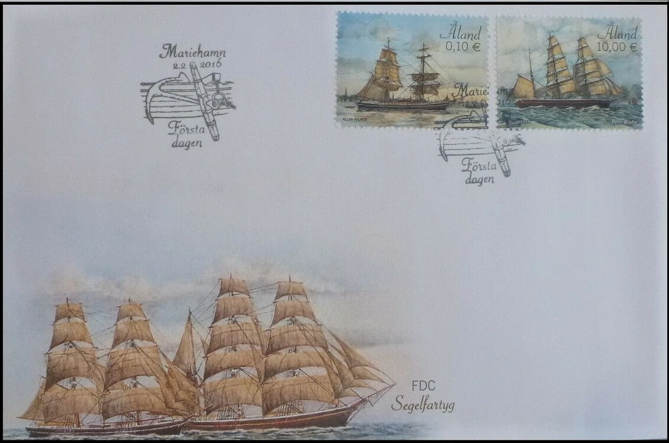 Sello de veleros barcos Aland Aland Finlandia como nuevo FDC 2016 Foto 1 de 1