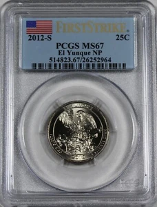 2012 S EL YUNQUE QUARTER NP PCGS MS67 FIRST STRIKE BUSINESS STRIKE RARE MS 67 FS - Bild 1 von 2