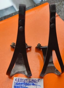 RARE REG SPECIAL TOE CLIPS LARGE SIZE STEEL BLACK ANODIZED PAIO PUNTAPIEDI - Picture 1 of 11