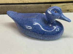 Vintage Calico China 12" Blue Porcelain Duck Decoy Figurine - Picture 1 of 10