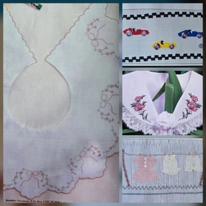 Washing Line Race Cars Smocking Pattern Sew Beautiful Cross Stitch Shadow Work - Picture 1 of 7