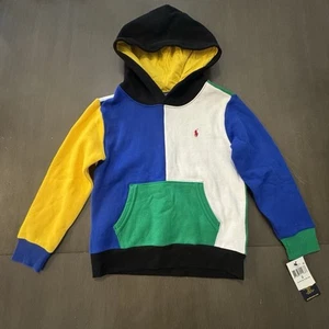 NWT Ralph Lauren Boys Multi Color Block Hoodie Sweater Size 6 - Picture 1 of 5