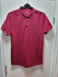 Dark Red Firetrap Polo Shirt With White Trim Extra Large XL - Picture 1 of 4