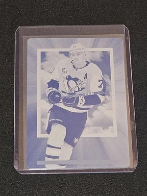 2023-24 UD E-X 2000 Evgeni Malkin Cyan Printing Plate 1/1 #25 Penguins RARE - Image 1 of 2