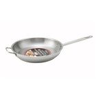 New 14” Winco Stainless Steel Induction Ready Round Fry Pan Aluminum Core Handle