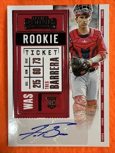 TRES BARRERA 2020 PANINI CONTENDERS ROOKIE TICKET RC AUTO #141 NATIONALS NATS - Picture 1 of 2