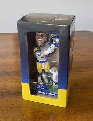 Figura de fútbol americano Aaron Donald Los Angeles Rams Bobblehead NFL G.O.A.T nueva en caja Foto 1 de 4