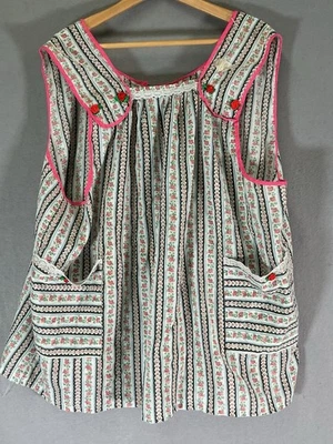 Винтажный женский многоцветный клетчатый кухонный жилет халат - Изображение 1 из 4