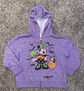 Disney Parks Authentic 2015 Minnie Mouse Halloween Zip Sweatshirt Girls Size S - Picture 1 of 6