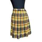 Vintage Pleated 90s Grunge Plaid Skirt By Snyder Craft California Yellow/Brown
