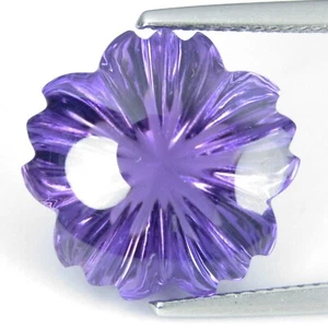10,06 Karat herrlicher 100 % natürlicher Amethyst runde Blume Schnitzen loser Edelstein - Bild 1 von 6