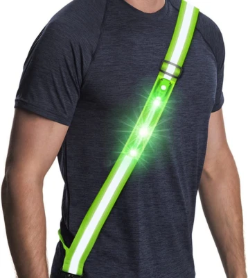 SIMKET Lauflicht Joggen Mit Reflektoren Gürtel, LED Lauflampe USB Aufladbar Verstellbar