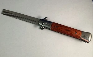 Wood SWITCHBLADE COMB Italian Stiletto Style Knife Automatic Switch Blade Toy!! - Picture 1 of 5