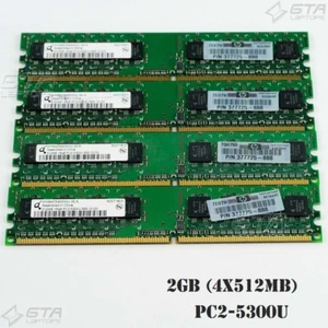 2GB (4 x 512MB) Qimonda Desktop Memory Ram 1Rx8 PC2-5300U HYS64T64000HU-3S-A - Picture 1 of 2