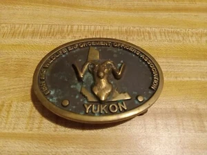 1883 Fibbia da cintura Yukon Fish and Wildlife Enforcement Officers Association - Foto 1 di 2