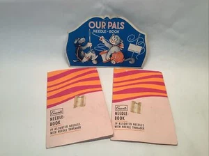 VINTAGE NEEDLE BOOKS DOG CAT "OUR PALS"  1940'S + 2 Grants WEST GERMANY STEEL - Picture 1 of 7
