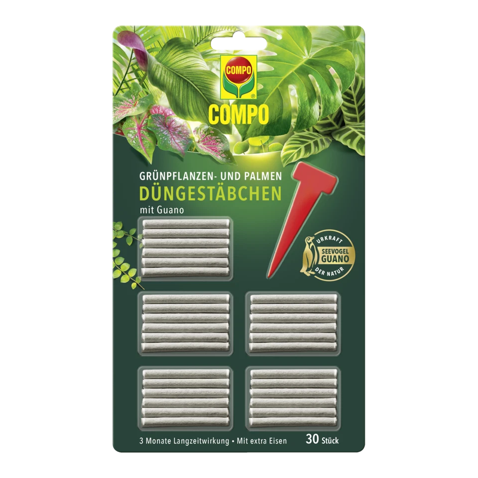 COMPO Grünpflanzen- und Palmen Düngestäbchen mit Guano (30 Stäbchen) - Bild 1 von 1