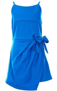 Habitual Big Girl's Preppy Mock Wrap Gathered Twill Romper Skort-Size-14 or 16 - Picture 1 of 3