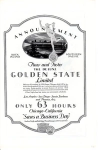 Anuncio impreso vintage 1926 Train Golden State Limited Keystone cobre acero techo - Imagen 1 de 2
