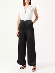 Size 2XL Fits 20-22 Womens Plus Black Palazzo Pants With Pockets & Zipper - Picture 1 of 5