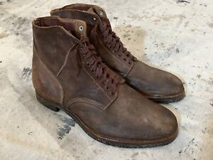 VTG Deadstock WWII USN Boondocker Boots Rough out Suede US Navy Leather