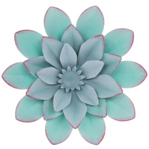  BLUE OR PURPLE Layered SMALL Flower Metal Wall Decor .  - Picture 1 of 15