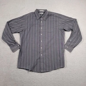 Vtg Arrow Button UP Shirt Mens L 16.5 34/35 Gray Fairfield Pinpoint Pocket USA - Picture 1 of 13