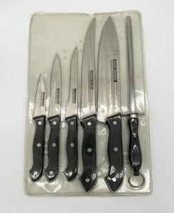 🔪 Messer Stainless Steel 5 Knife Kitchen Set w/ Sharpener NEW - Picture 1 of 3
