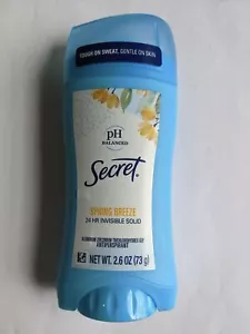 Secret Anti-Perspirant Deodorant Invisible Solid Spring Breeze 2.6 oz - Picture 1 of 1