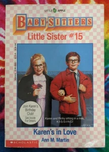 Karen's in Love #15 BABY-SITTERS LITTLE SISTER (Ann M. Martin, 1991) Paperback - Picture 1 of 4