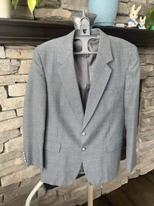 Woodmere Herren Sport Mantel 42 R grau blau kariert Anzug Sakko Zweiknopf Blazer - Bild 1 von 7