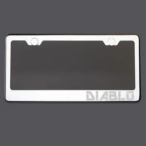 Espejo Cromado Placa Marco DIABLO Grabado Láser Metal Tornillado Tapa - Imagen 1 de 8