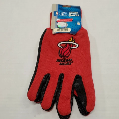NWT NBA Miami Heat  Basketball Red Black Utility Work Gloves New With Tags Cover