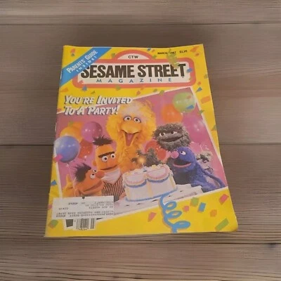 Vintage CTW Sesame Street Magazine March 1987 You’re Invited to a Party!         - Image 1 of 4