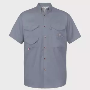 Short Sleeve Fishing Shirt Wicking Fabric Sun Protection Casual ButtonDown Shirt - Picture 1 of 13
