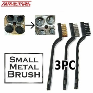 3 x Wire Brush Brass Stainless Steel Nylon Scrub Brushes Small - Picture 1 of 2