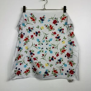GAP Vintage Scarf Handkerchief Italy White Floral Square Bag Purse Head Cotton - Picture 1 of 9