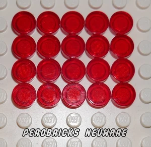 Lego 20 x Fliese/Fliesen 1x1 rund transparent rot #98138 NEUWARE - Bild 1 von 1