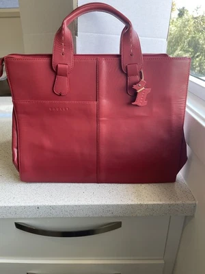 Radley London designer leather handbag in crimson red in excellent condition  - image 1 of 4
