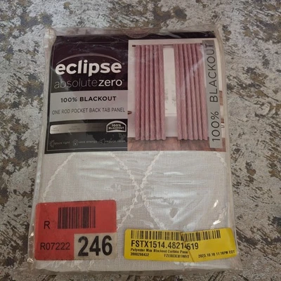 Eclipse Absolute Zero Nora Geo Curtain Panel 50"x63" White Rod Pocket Back Tab - Image 1 of 4