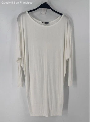 Blusa Vince branca manga longa gola redonda túnica casual feminina tamanho XS - Imagem 1 de 4