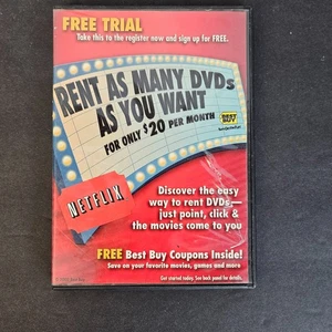Vintage Werbung Netflix CD kostenloses Testangebot BestBuy Stores - Bild 1 von 3