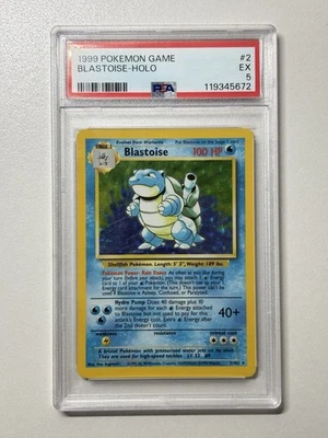 1999 Pokemon Blastoise 2/102 Holo Rare Base Set Unlimited Vintage PSA 5 EX - Image 1 of 2
