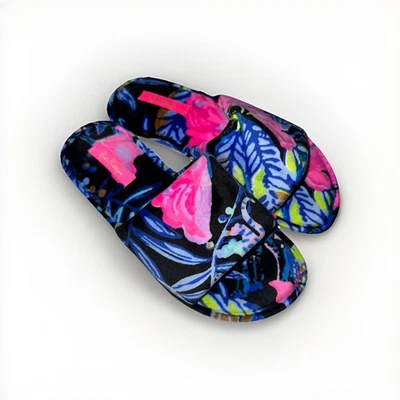 Zapatilla Marítima Lilly Pulitzer Ónix Rayas Ganadas Talla 7/8 Diseño Puntera Abierta Foto 1 de 4