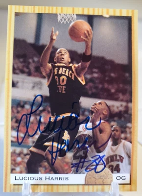 1993 Classic Rookie Card Autograph LUCIOUS HARRIS Auto LONG BEACH STATE UNLV RC - Image 1 of 2
