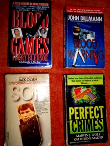 TRUE CRIME PAPERBACK LOT(4) 1985-1995 BLOOD GAMES - SON - PERFECT CRIMES + - Picture 1 of 5