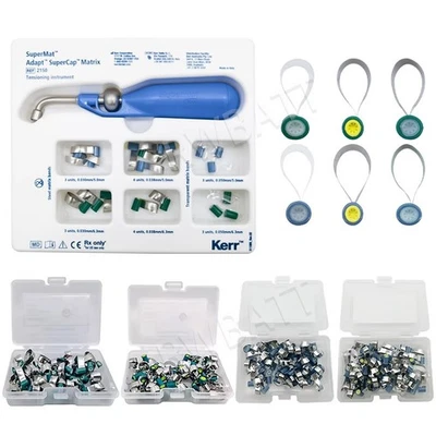 RWBATT Dental Matrix Bands Reel Double-Side Anatomically Shaped Soft Bands Handle Kit